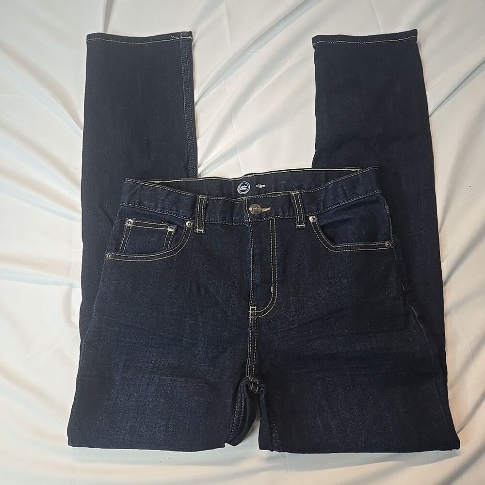 Slim Pants for Boys Wonder Nation Sz 16 Blue Jeans Adjustable Waistband Stretch